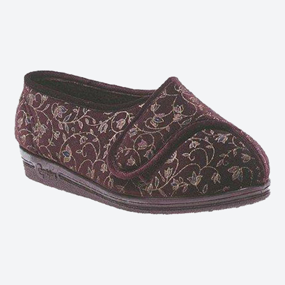 Womens Wide Fit Comfylux Helen Slippers in Blue - Image 5