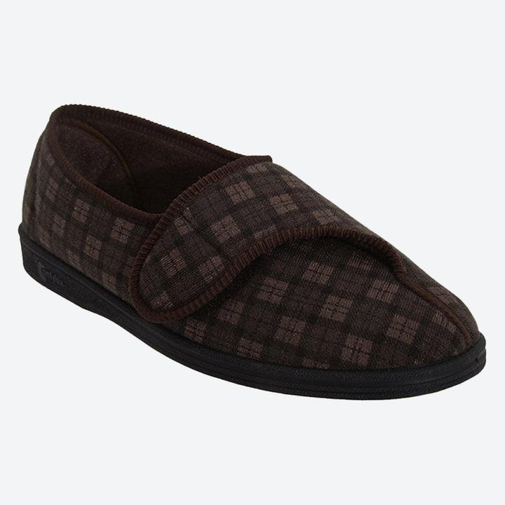 Mens Wide Fit Comfylux Paul Slippers in Navy - Image 1