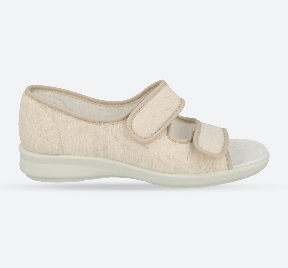 Womens Wide Fit DB Cora Canvas Shoes in Beige Canvas - Image 1