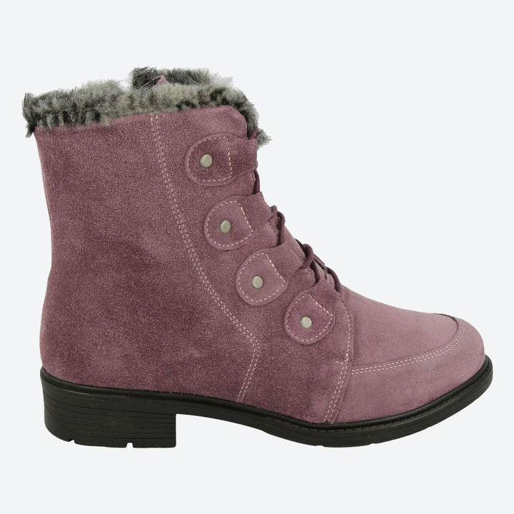 Womens Wide Fit DB Crawley Boots in Red - Image 1