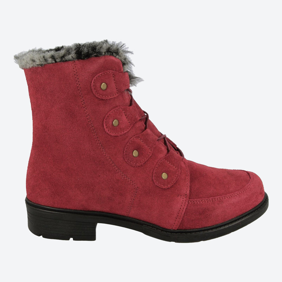 Womens Wide Fit DB Crawley Boots in Red - Image 9