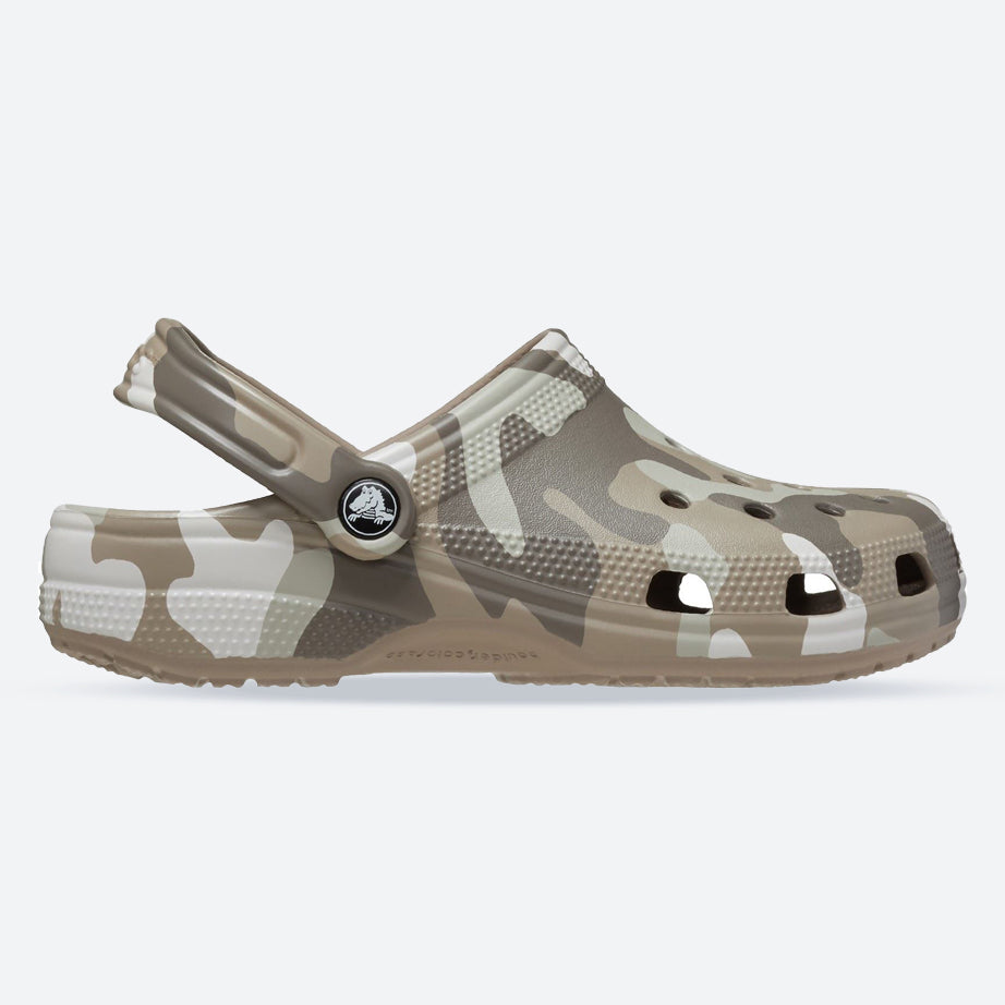 Men's Crocs 206454 Seasonal Camo Sandals in Mushroom/Multi - Image 1