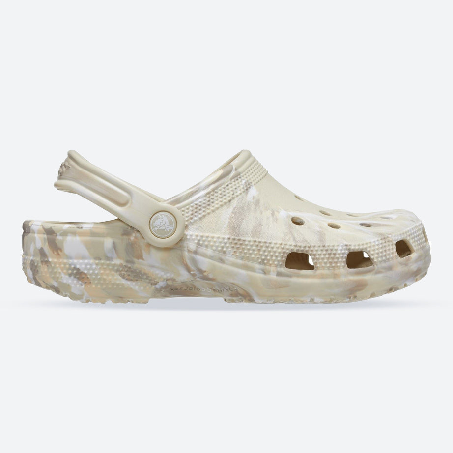 Women's Crocs 206867 Classic Marbled Clog Sandals in Bone/Multi - Image 1