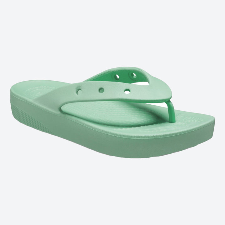 Women's Crocs 207714 Classic Platform Flip Flop in Bone - Image 1