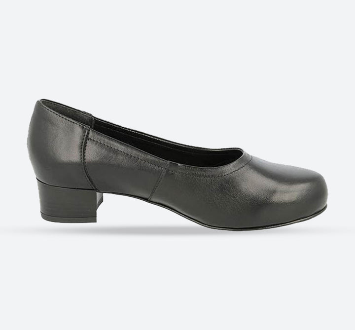 Womens Wide Fit DB Asia Shoes in Black Leather - Image 1