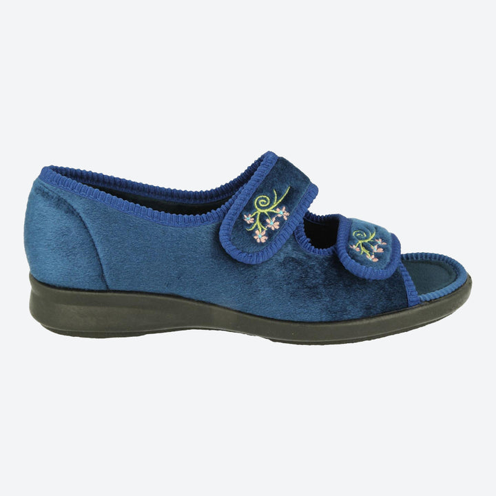 Womens Wide Fit DB Ace 2 Slippers in Black - Image 1