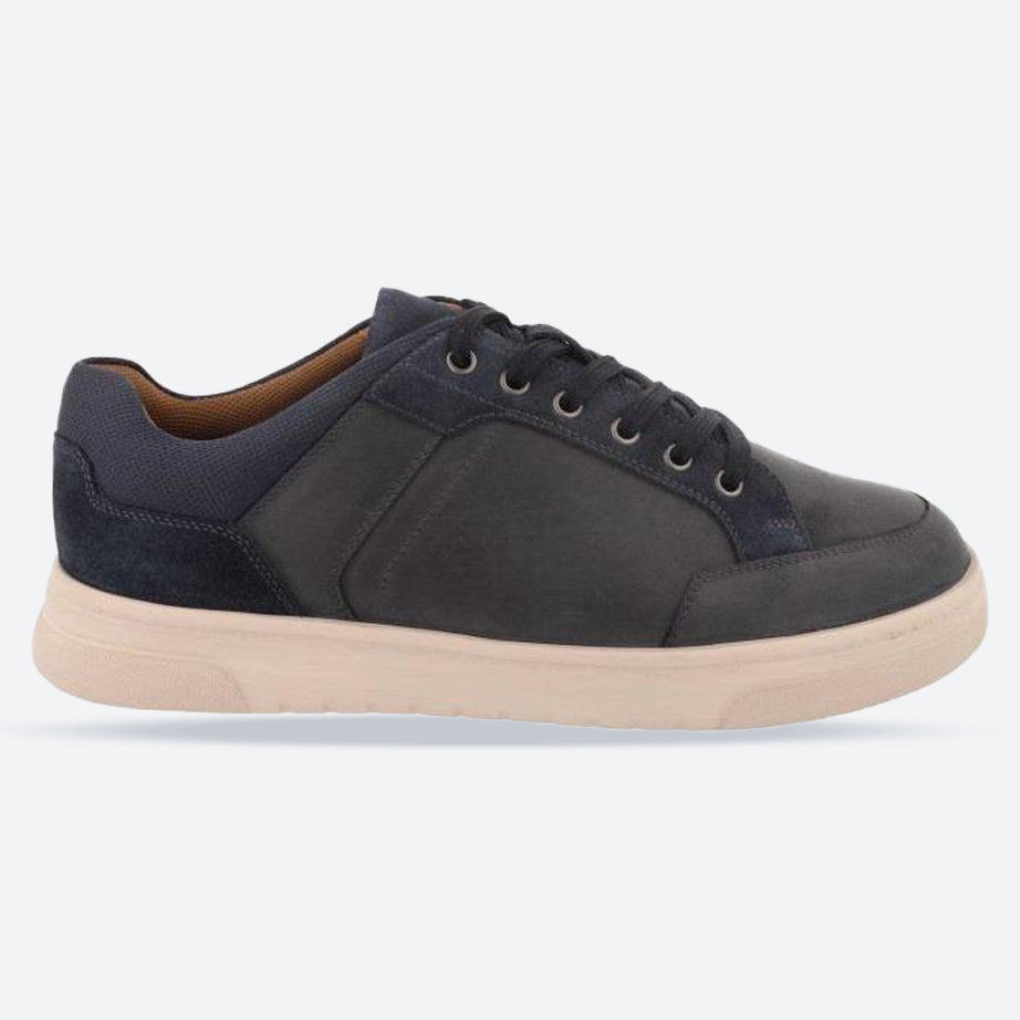 Men's Wide Fit DB Albie Shoes in Navy Leather / Navy Suede - Image 1