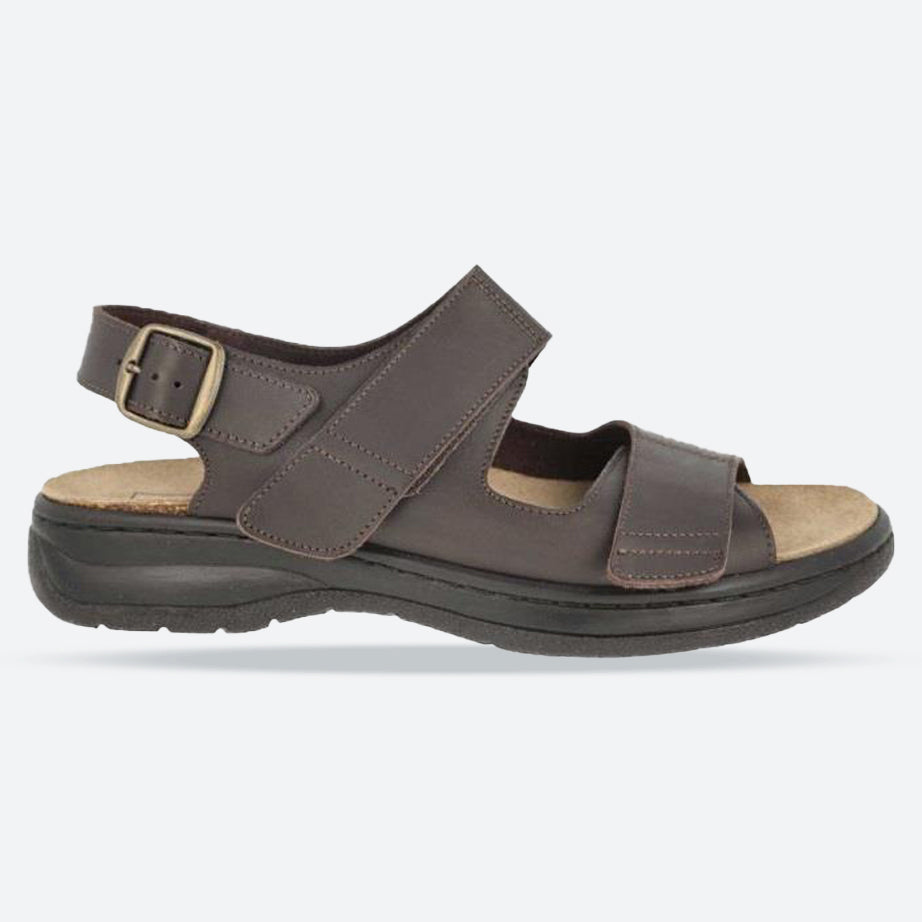 Men's Wide Fit DB Alfie Sandals in Black Leather - Image 12