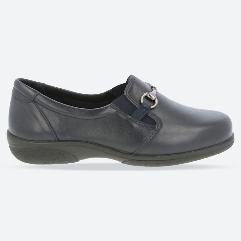Womens Wide Fit DB Antarctica Shoes in Black Leather - Image 13