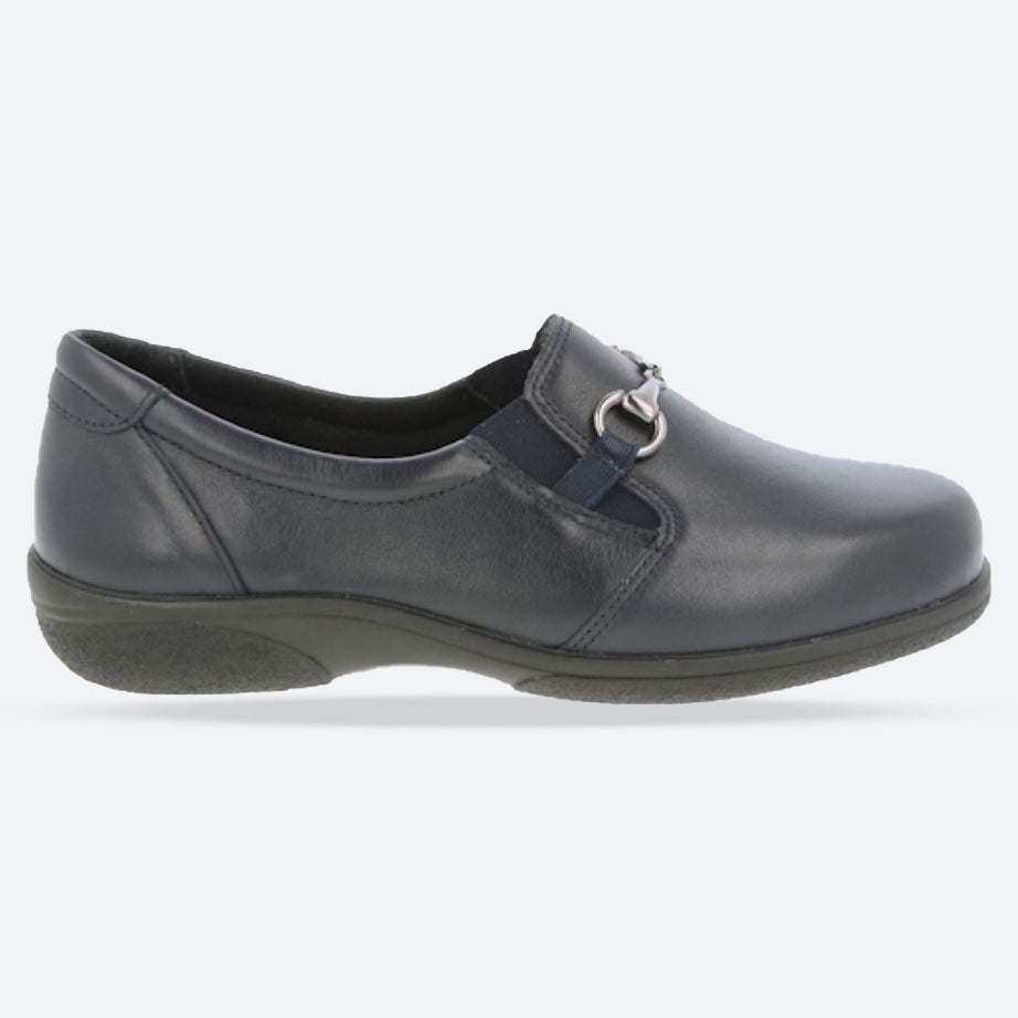 Womens Wide Fit DB Antartica Shoes in Black Leather - Image 13