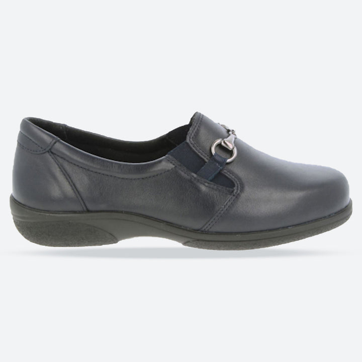 Womens Wide Fit DB Antartica Shoes in Black Leather - Image 1