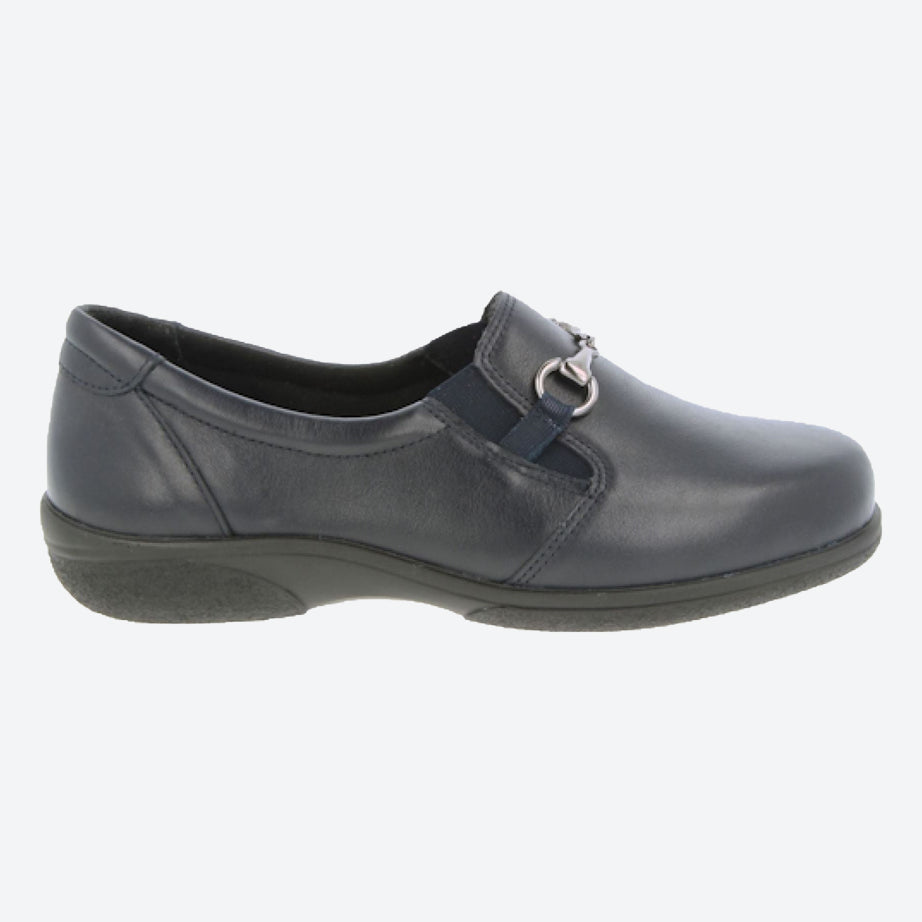 Womens Wide Fit DB Antartica Shoes in Black Leather - Image 5
