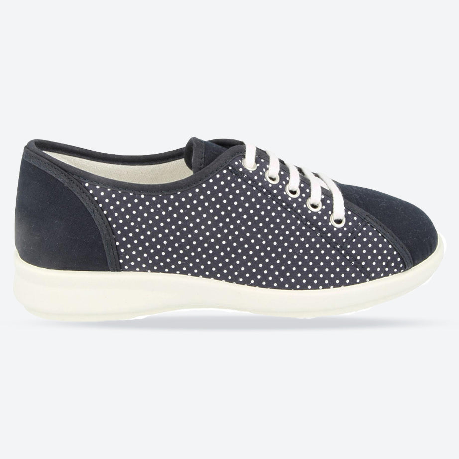 Womens Wide Fit DB Anthea Canvas Shoes in Denim Blue - Image 6