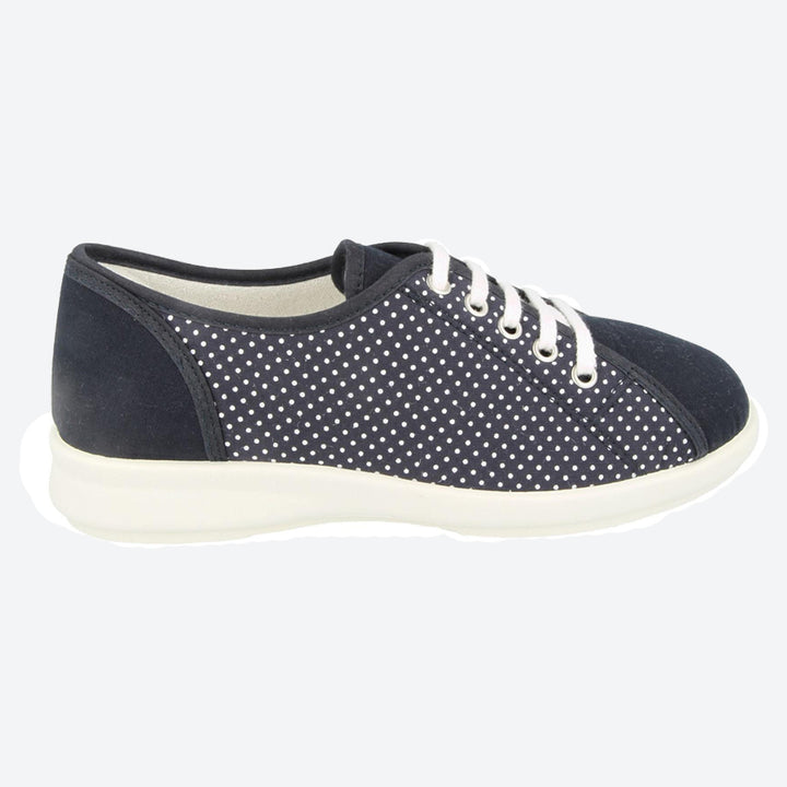 Womens Wide Fit DB Anthea Canvas Shoes in Denim Blue - Image 1