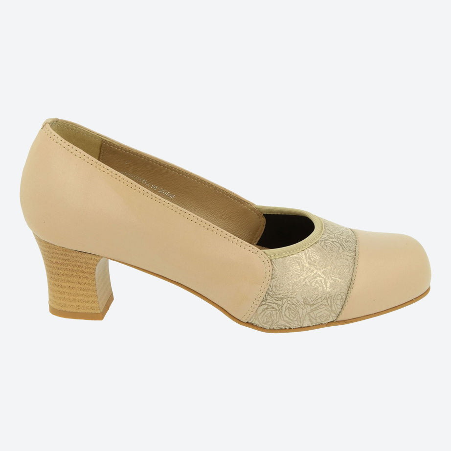 Women's Wide Fit DB Atlantic Shoes in Black Leather / Stretch Textile - Image 5