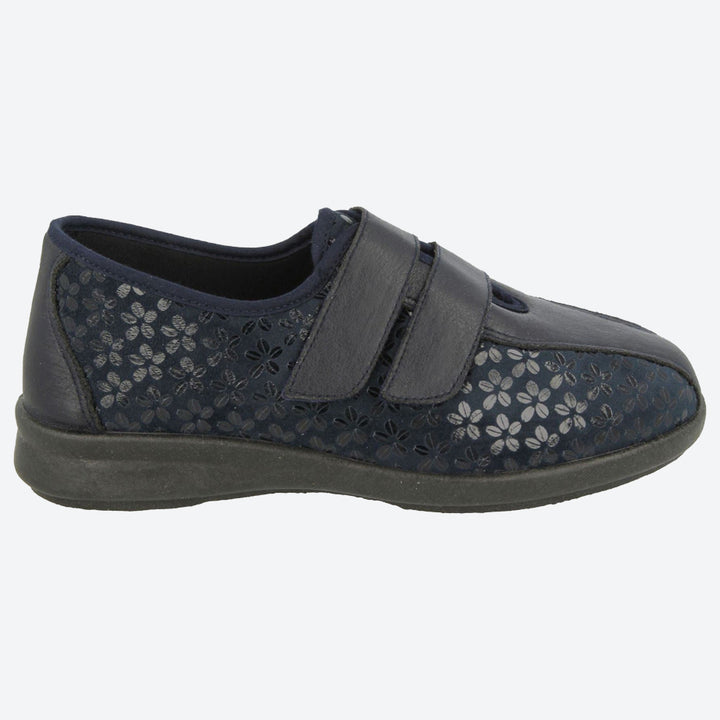 Womens Wide Fit DB Azalea Shoes in Black Stretch - Image 1