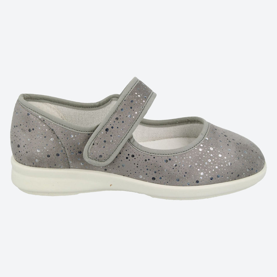 Womens Wide Fit DB Bombay Canvas Shoes in Navy Stretch - Image 6