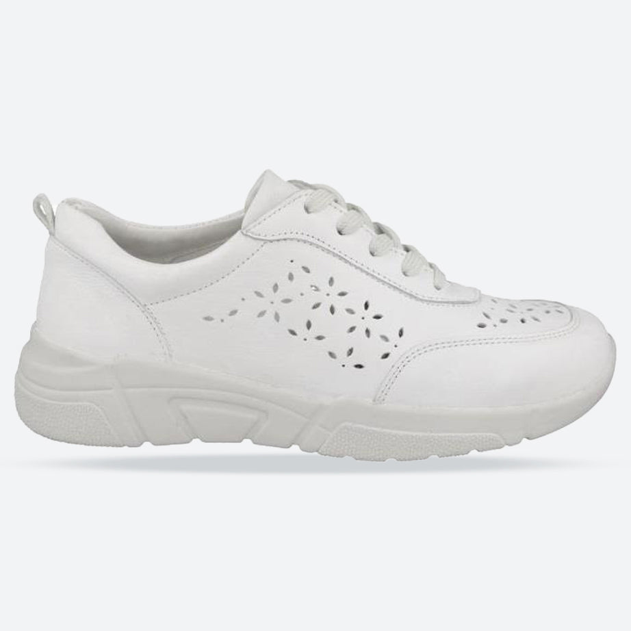 Women's Wide Fit DB Briar Trainers in Sky Blue Leather - Image 13