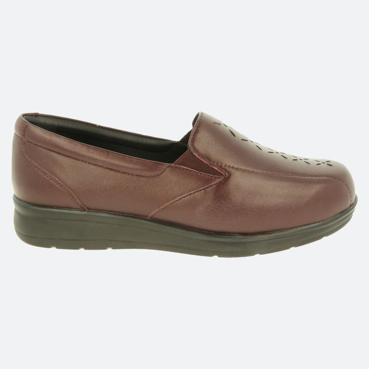 Womens Wide Fit DB Cameron Shoes in Black Leather - Image 1