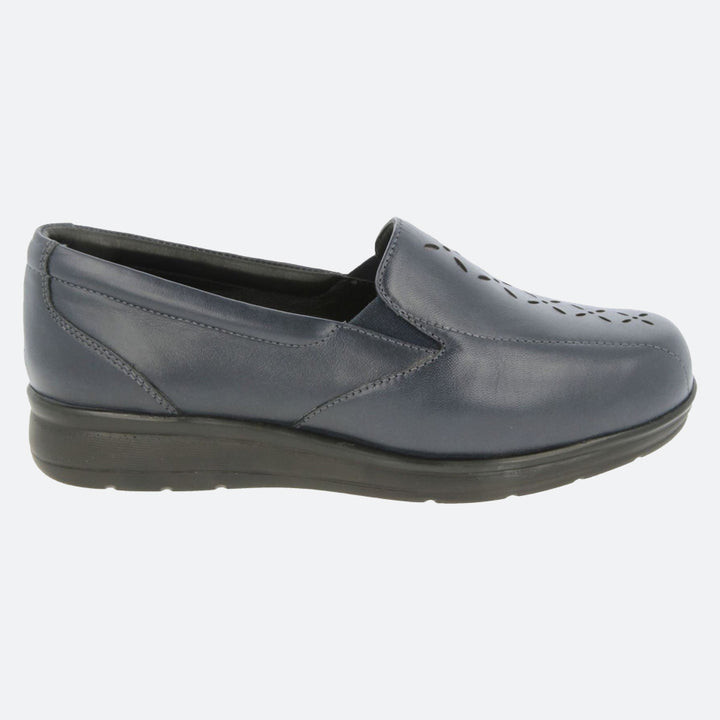 Womens Wide Fit DB Cameron Shoes in Black Leather - Image 1