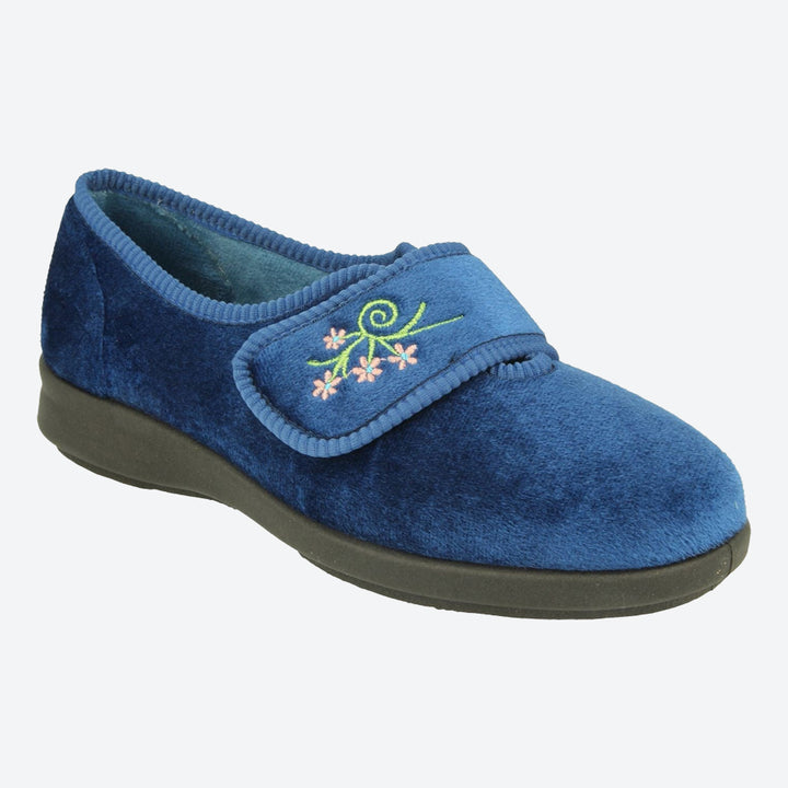 Womens Wide Fit DB Caroline 2 Slippers in Black - Image 1