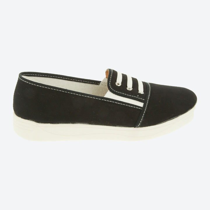 Womens Wide Fit DB Coup Canvas in Navy - Image 1