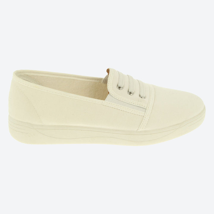 Womens Wide Fit DB Coup Canvas in Navy - Image 1