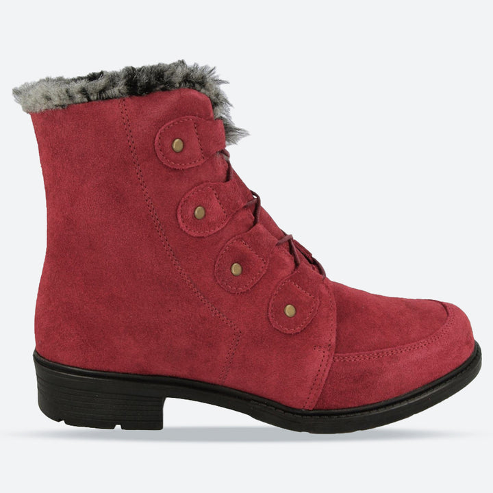 Womens Wide Fit DB Crawley Boots in Red - Image 1