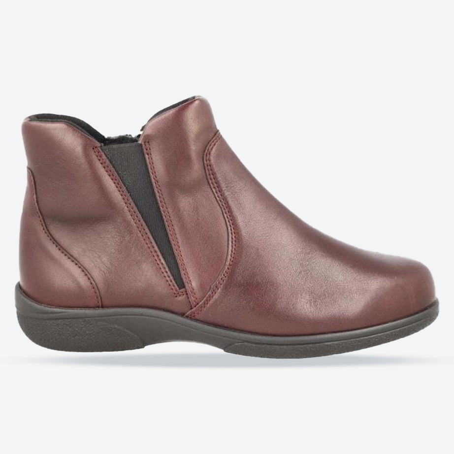 Women's Wide Fit DB Daylily Boots in Black Leather - Image 7