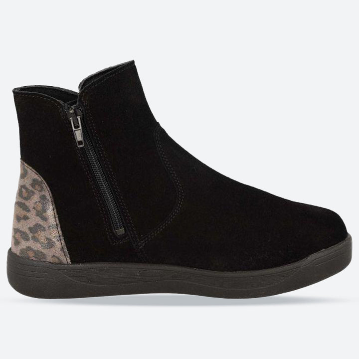 Women's Wide Fit DB Delphine Boots in Black Leather - Image 1