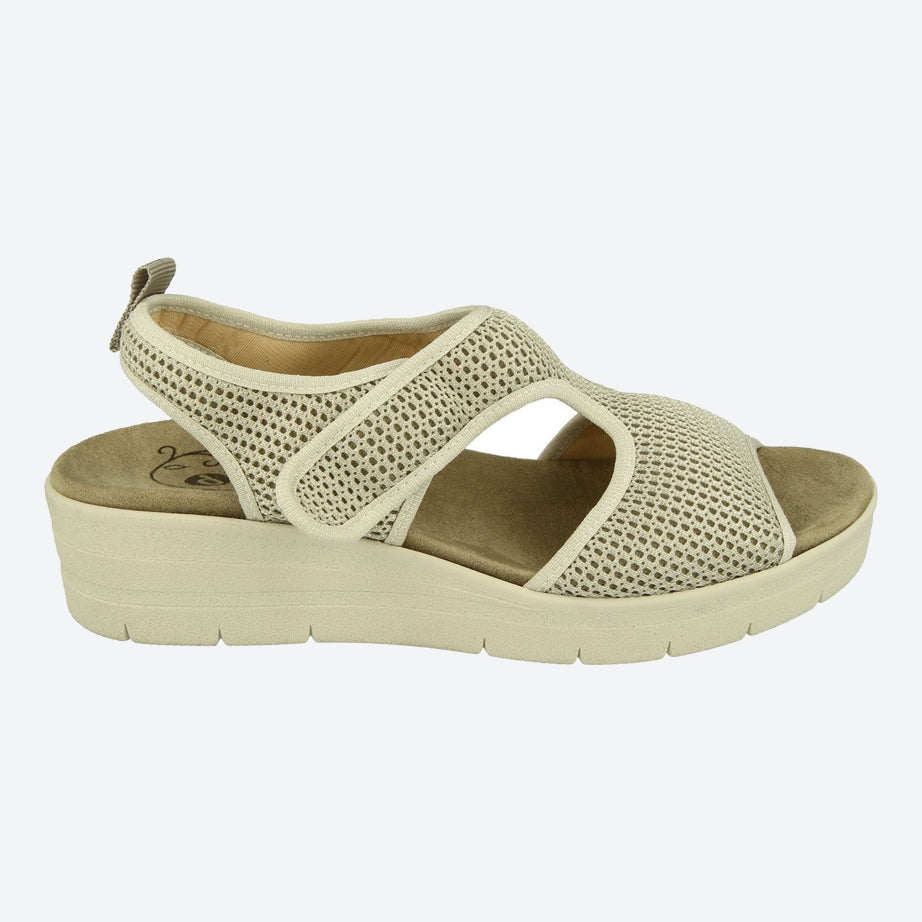Womens Wide Fit DB Dove Sandals in Silver Grey Textile - Image 11
