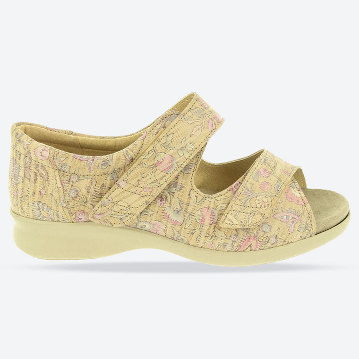 Womens Wide Fit DB Eider Sandals in Navy Print Nubuck - Image 1