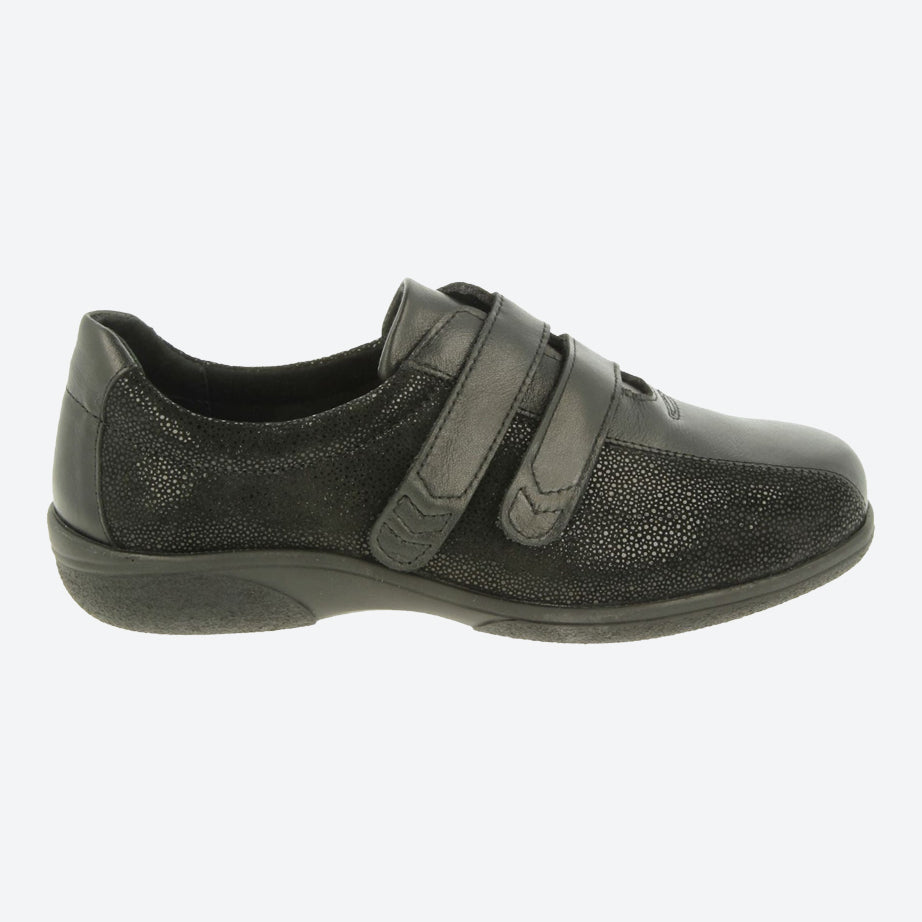 Womens Wide Fit DB Europe Shoes in Black - Image 6