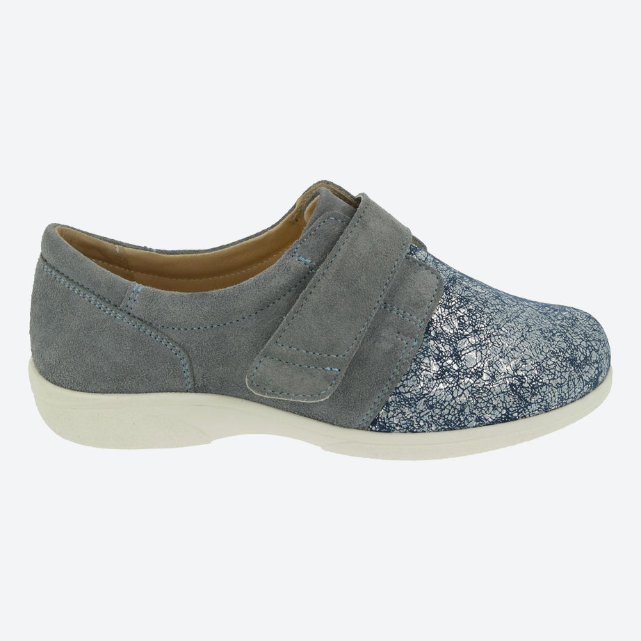 Womens Wide Fit DB Firecrest Shoes in Black / Stretch - Image 8