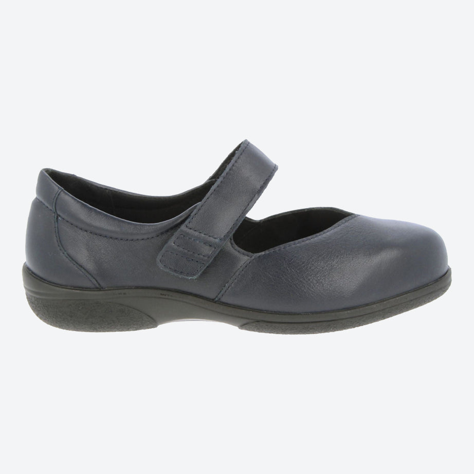 Womens Wide Fit DB Gull Shoes in Black - Image 6