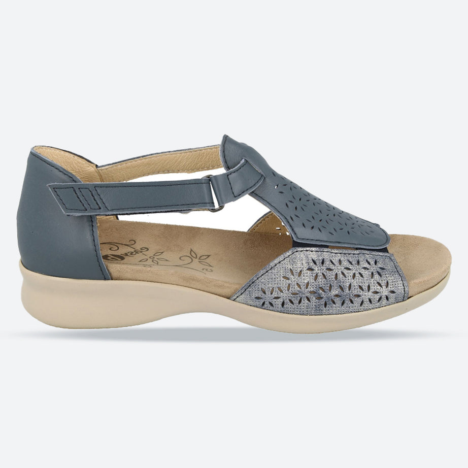 Womens Wide Fit DB Halford Sandals in Black - Image 17