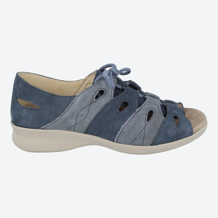 Womens Wide Fit DB Hazel Sandals in Black / Pewter - Image 1