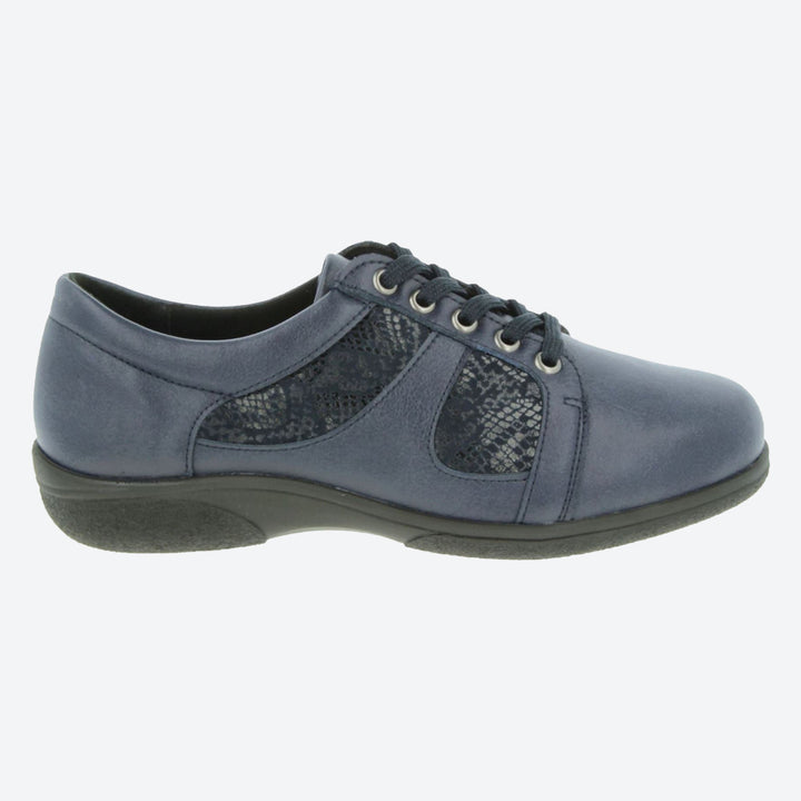 Womens Wide Fit DB Jazz Lace Shoes in Black Synthetic - Image 1