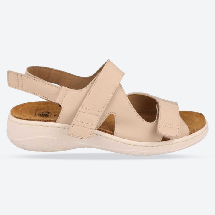 Women's Wide Fit DB Mallow Sandals in Navy Leather - Image 1