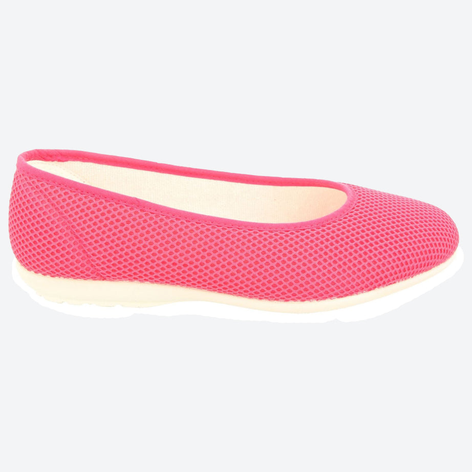 Womens Wide Fit DB Melissa Slippers in Black Textile - Image 9