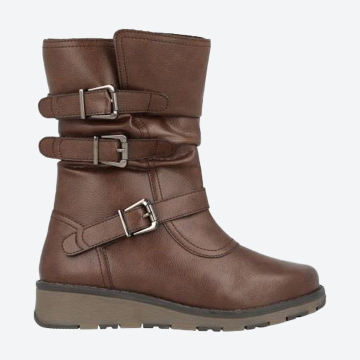 Women's Wide Fit DB Muntjac Boots in Black Smooth Synthetic - Image 1