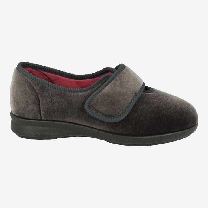 Womens Wide Fit DB Nellie Slippers in Black Stretch - Image 1