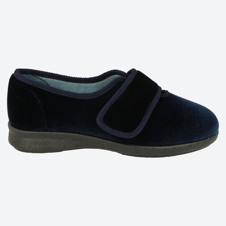 Womens Wide Fit DB Nellie Slippers in Black Stretch - Image 1