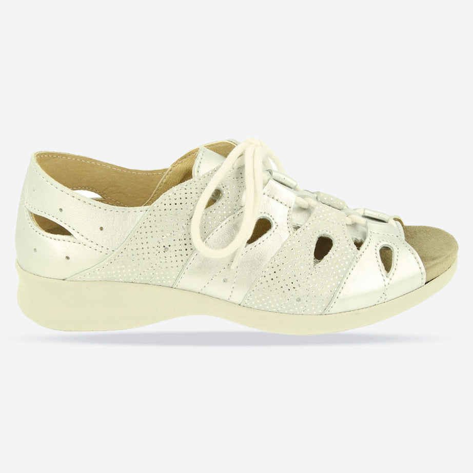 Women's Wide Fit DB Ocean Sandals in Gold Lea / Nubuck - Image 5