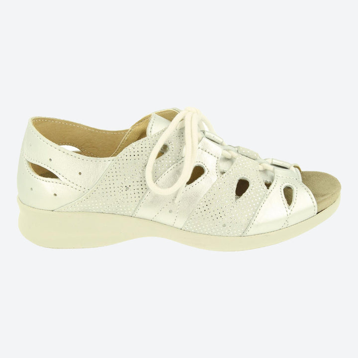 Women's Wide Fit DB Ocean Sandals in Gold Lea / Nubuck - Image 1