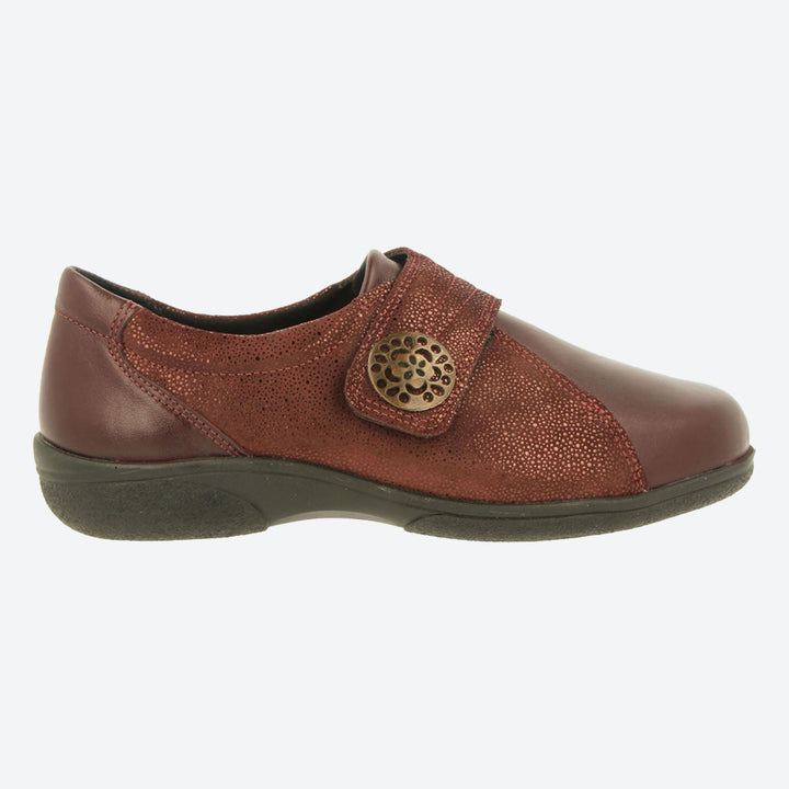 Womens Wide Fit DB Pacific Shoes in Black Leather - Image 1