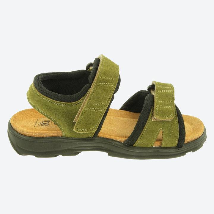 Womens Wide Fit DB Peel Sandals in Navy Suede - Image 1
