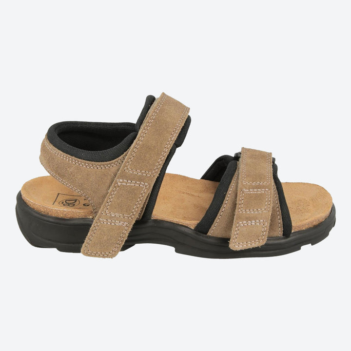 Womens Wide Fit DB Peel Sandals in Navy Suede - Image 1