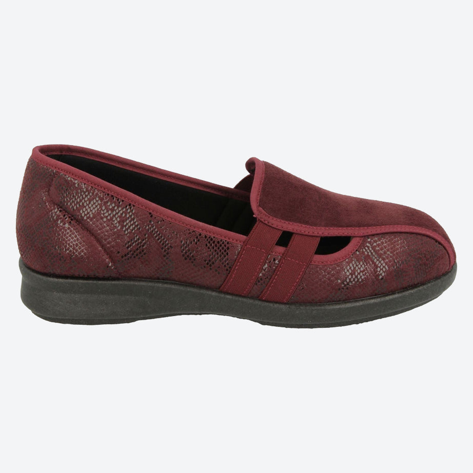 Womens Wide Fit DB Peterborough Shoes in Navy Suedette / Stretch - Image 11