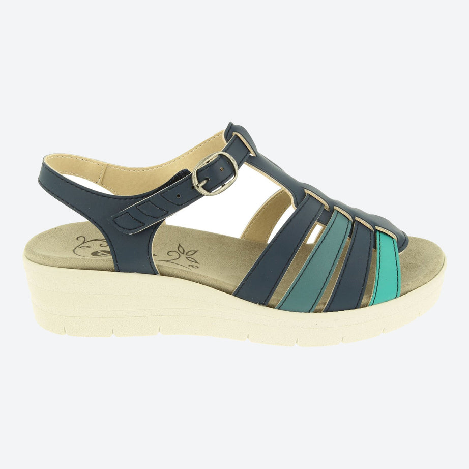 Womens Wide Fit DB Pochard Sandals in Red Multi Synthetic - Image 6
